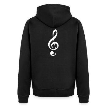 clef icon style music love - Unisex Premium Organic Zip Hoodie - black - Back - Nico (187cm)