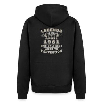 Original 1961 Vintage 1961 Retro Birthday 1961 - Unisex Premium Organic Zip Hoodie - black - Back - Nico (187cm)