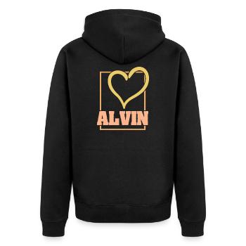 Alvi en amour - Veste à capuche bio Premium Unisexe - noir - Dos - Nico (187cm)
