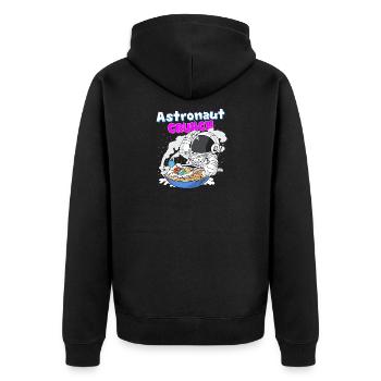 Astronaut Crunch Frühstück Cornflakes Müsli - Unisex Premium Bio Zip Hoodie - Schwarz - Hinten - Nico (187cm)