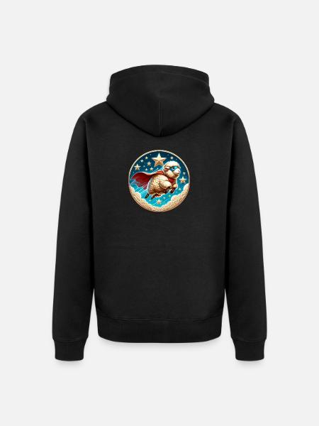 Sheep Superhero Sheep Wool Hero - Unisex Premium Organic Zip Hoodie - black