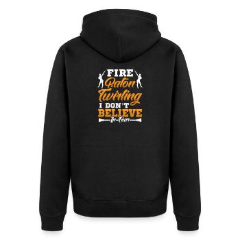 Dancing Vortex Dance School Fire Stick Dancer - Unisex Premium Organic Zip Hoodie - black - Back - Nico (187cm)