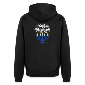 Joyeux Menorah de Hanoucca - Veste à capuche bio Premium Unisexe - noir - Dos - Nico (187cm)