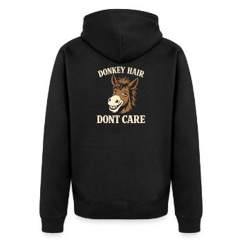 Esel-liebhaber Esel Lustiger Esel Bauernhoftier - Unisex Premium Bio Zip Hoodie - Schwarz - Hinten - Nico (187cm)
