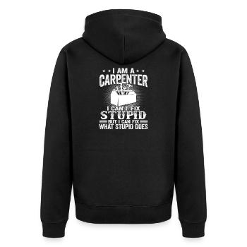 Réparation de menuisier Conception stupide et drôle de menuiserie - Veste à capuche bio Premium Unisexe - noir - Dos - Nico (187cm)