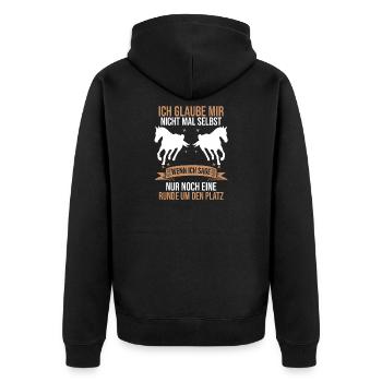Reiten Pferdeliebhaber Reiterhof Pferde - Unisex Premium Bio Zip Hoodie - Schwarz - Hinten - Nico (187cm)