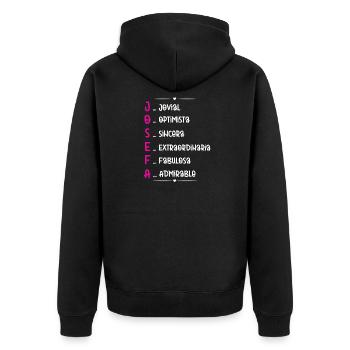 Josefa Personalized Gift - Unisex Premium Organic Zip Hoodie - black - Back - Nico (187cm)