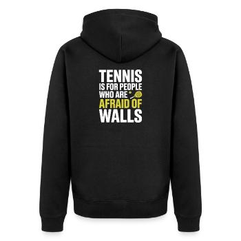 Le tennis de padel est pour les personnes qui ont peur des murs - Veste à capuche bio Premium Unisexe - noir - Dos - Nico (187cm)