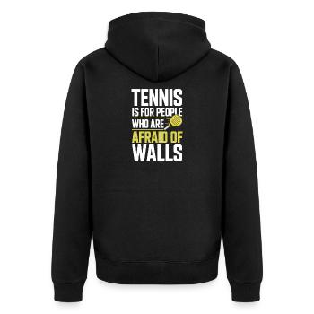 Le tennis de padel est pour les personnes qui ont peur des murs - Veste à capuche bio Premium Unisexe - noir - Dos - Nico (187cm)