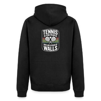 Le tennis de padel est pour les personnes qui ont peur des murs - Veste à capuche bio Premium Unisexe - noir - Dos - Nico (187cm)