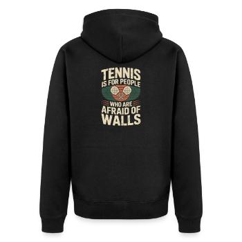 Le tennis de padel est pour les personnes qui ont peur des murs - Veste à capuche bio Premium Unisexe - noir - Dos - Nico (187cm)