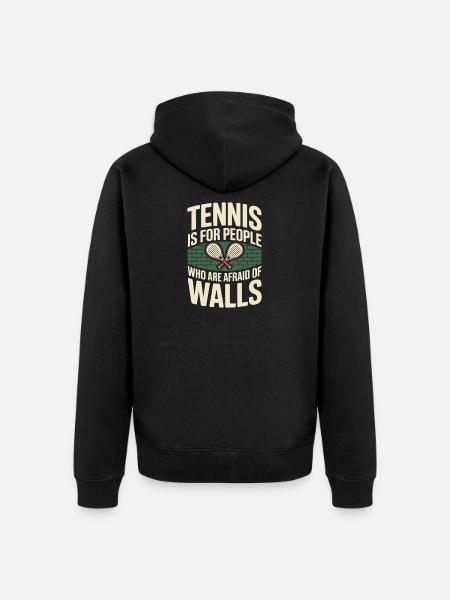 Padel Tennis Is For People Who Are Afraid Of Walls - Unisex Premium Organic Zip Hoodie - black