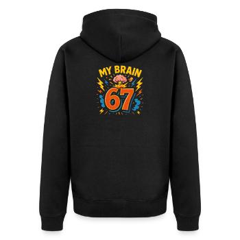 Six Seven Italian Brainrot Humour Humor Humor Drôle - Veste à capuche bio Premium Unisexe - noir - Dos - Nico (187cm)
