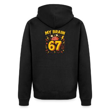 Six Seven Italian Brainrot Humour Humor Humor Drôle - Veste à capuche bio Premium Unisexe - noir - Dos - Nico (187cm)