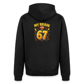 Six Seven Italian Brainrot Humour Humor Humor Drôle - Veste à capuche bio Premium Unisexe - noir - Dos - Nico (187cm)