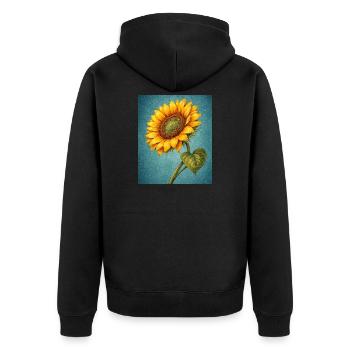 Graphismes de tournesols jaunes Fleurs de tournesol - Veste à capuche bio Premium Unisexe - noir - Dos - Nico (187cm)