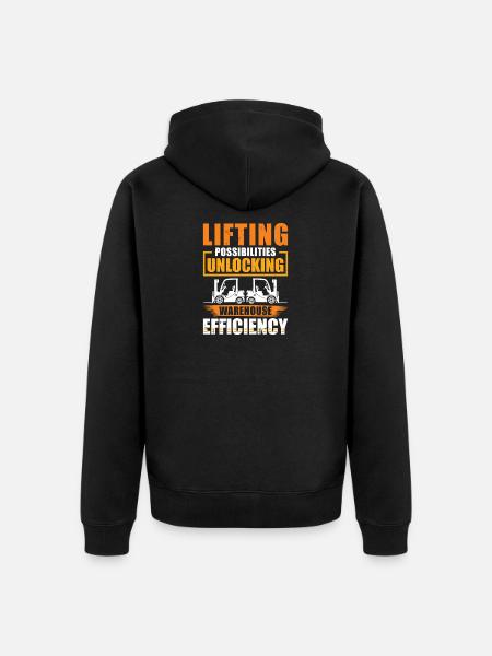 Staplerfahrer Englisch Spruch Stapler - Unisex Premium Bio Zip Hoodie - Schwarz