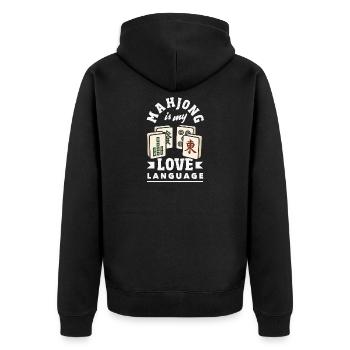 It's Mahjong Time - Unisex Premium Organic Zip Hoodie - black - Back - Nico (187cm)