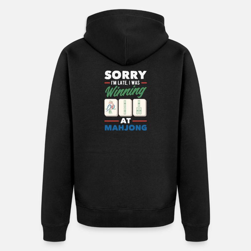 C’est l’heure du Mahjong - Veste à capuche bio Premium Unisexe - noir