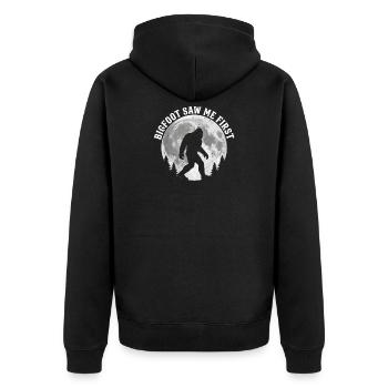 Bigfoot, Sasquatch, yéti, créatures cryptides, grand pied. - Veste à capuche bio Premium Unisexe - noir - Dos - Nico (187cm)