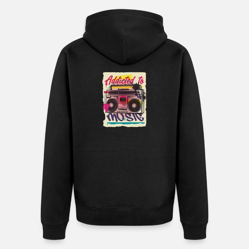 Musique graffiti - Veste à capuche bio Premium Unisexe - noir