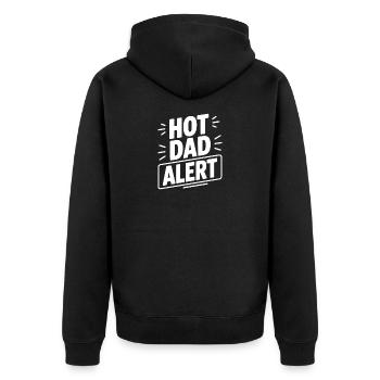 Hot Dad Alert - Unisex Premium Organic Zip Hoodie - black - Back - Nico (187cm)