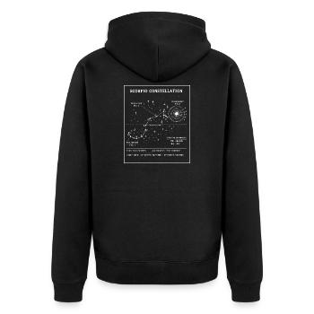 Skorpion-Sternbild-Blaupause - Unisex Premium Bio Zip Hoodie - Schwarz - Hinten - Nico (187cm)