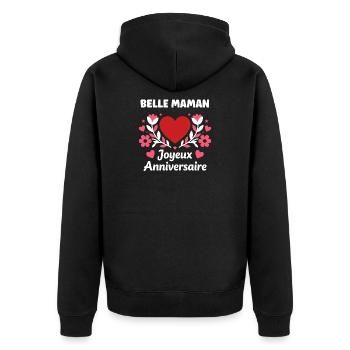 Belle Maman Joyeux Anniversaire - Veste à capuche bio Premium Unisexe - noir - Dos - Nico (187cm)