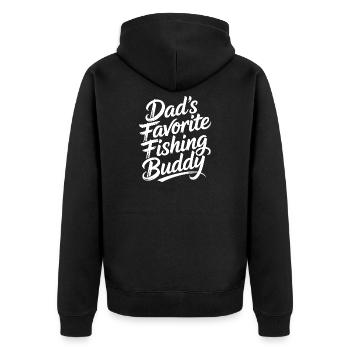 Father's favorite fishing buddy - Unisex Premium Organic Zip Hoodie - black - Back - Nico (187cm)