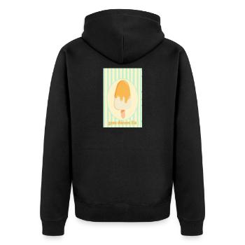 Ganz dünnes Eis Retro Sommer Eis Design - Unisex Premium Bio Zip Hoodie - Schwarz - Hinten - Nico (187cm)