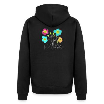 Flore du Jardin de Fleurs Joyeuses - Veste à capuche bio Premium Unisexe - noir - Dos - Nico (187cm)