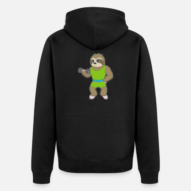 Dovendyrsbodybuilder kvinde - Premium økologisk unisex-hættejakke - sort