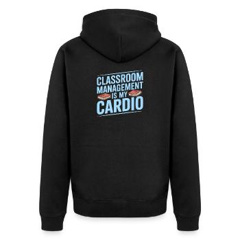 High School Teacher Classroom Management Education - Unisex Premium Bio Zip Hoodie - Schwarz - Hinten - Nico (187cm)