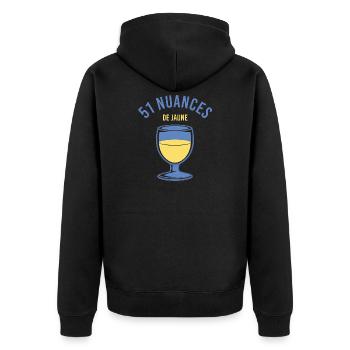 51 nuances de jaune - Pour les fans de pastis - Veste à capuche bio Premium Unisexe - noir - Dos - Nico (187cm)