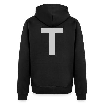 T-Shirt with a T - Unisex Premium Organic Zip Hoodie - black - Back - Nico (187cm)