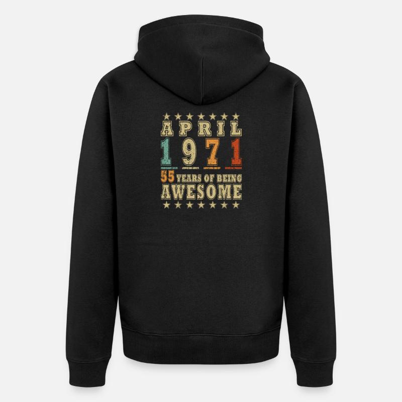 Jubilee year April 1971 - Unisex Premium Organic Zip Hoodie - black