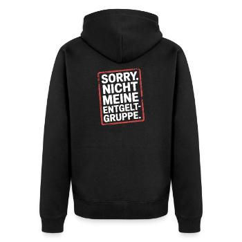 Sorry Nicht Meine Entgeltgruppe Beamte TVöD Büro - Unisex Premium Bio Zip Hoodie - Schwarz - Hinten - Nico (187cm)