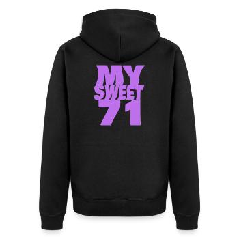 71 - Unisex Premium Bio Zip Hoodie - Schwarz - Hinten - Nico (187cm)
