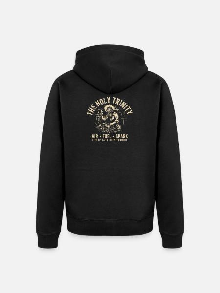Holy Trinity Motor T-Luft-Kraftstofffunke - Unisex Premium Bio Zip Hoodie - Schwarz