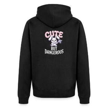 Süß Aber Gefährlich Cute Kawaii Aesthetic Katze - Unisex Premium Organic Zip Hoodie - black - Back - Nico (187cm)