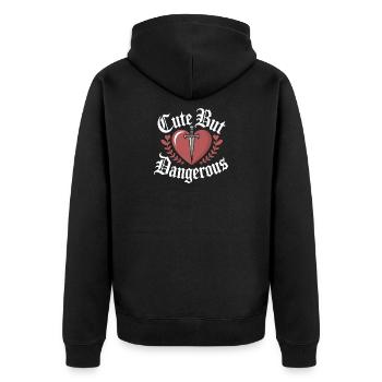 Süß Aber Gefährlich Cute Kawaii Aesthetic Katze - Unisex Premium Organic Zip Hoodie - black - Back - Nico (187cm)