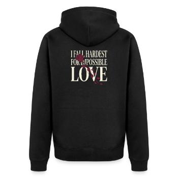 Vampirische Romantische Romantik Goth Dunkle - Unisex Premium Bio Zip Hoodie - Schwarz - Hinten - Nico (187cm)