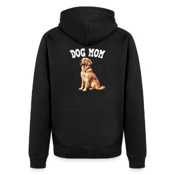 Hundemom Grafik Golden Retriever - Unisex Premium Bio Zip Hoodie - Schwarz - Hinten - Nico (187cm)