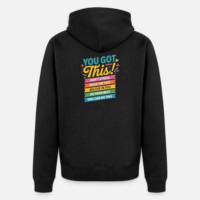Tu attrapes la bannière de motivation - Veste à capuche bio Premium Unisexe - noir