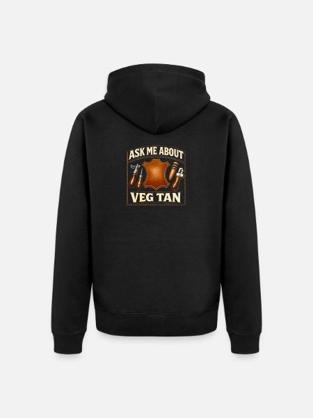 Fråga mig om vegetiskt solbränna | Läderhantverk - Ekologisk premiumluvjack unisex - svart