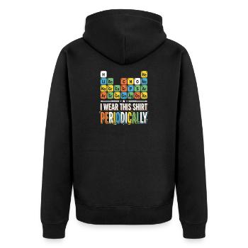 Periodensystem Shirt – bunte Typografie - Unisex Premium Bio Zip Hoodie - Schwarz - Hinten - Nico (187cm)