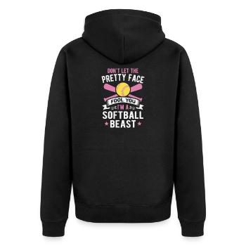 Joueuse de softball Teen Girls - Veste à capuche bio Premium Unisexe - noir - Dos - Nico (187cm)