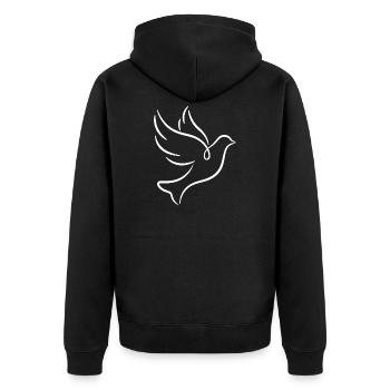 Colombe de l’art de la ligne de la paix - Veste à capuche bio Premium Unisexe - noir - Dos - Nico (187cm)