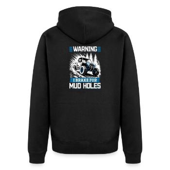 UTV Off Road 4 Wheeler Side by side - Unisex Premium Bio Zip Hoodie - Schwarz - Hinten - Nico (187cm)