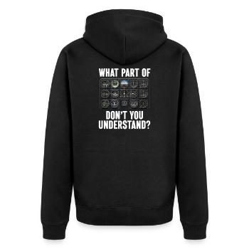 Flugzeug Flug Pilot Flugzeug Fluggesellschaft - Unisex Premium Bio Zip Hoodie - Schwarz - Hinten - Nico (187cm)